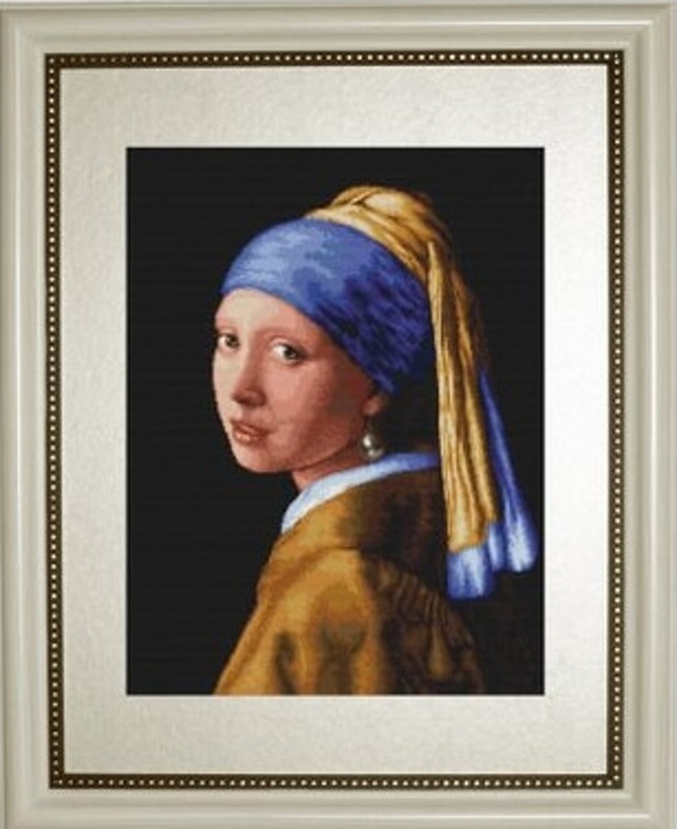 Borduurpakket Vermeer Meisje met de parel b467 | Luca S Borduurpakket